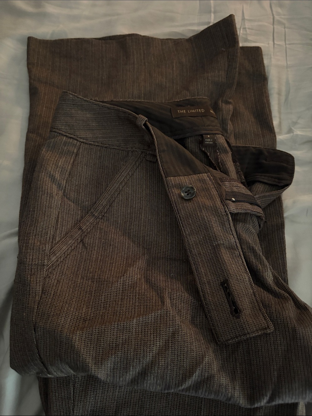 The Limited Men's Dark Brown Pinstripe Dress Pants